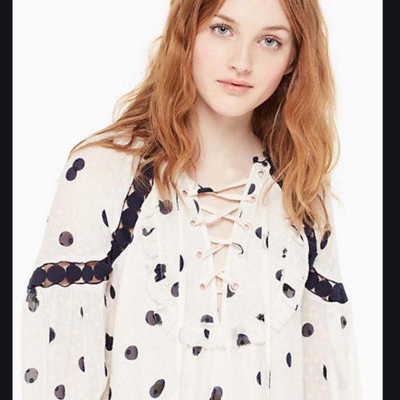 kate spade Mini Dee Dot Billie Top blouse S nwot - Picture 2 of 8